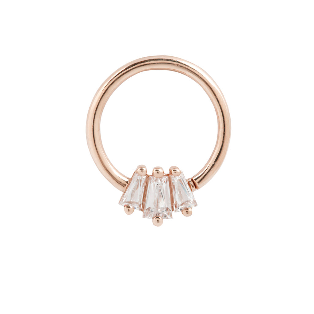 Gemma Trios Seam Ring with CZ