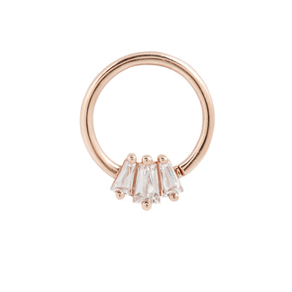 Gemma Trios Seam Ring with CZ