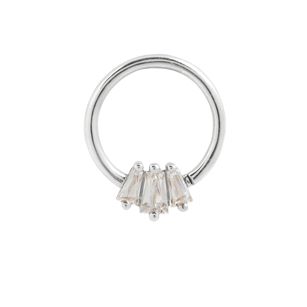 Gemma Trios Seam Ring with CZ