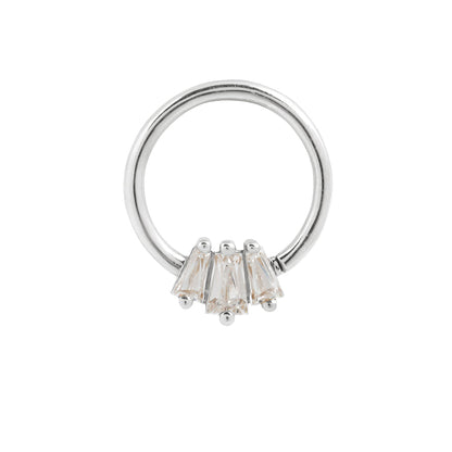 Gemma Trios Seam Ring with CZ