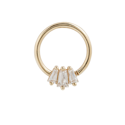 Gemma Trios Seam Ring with CZ