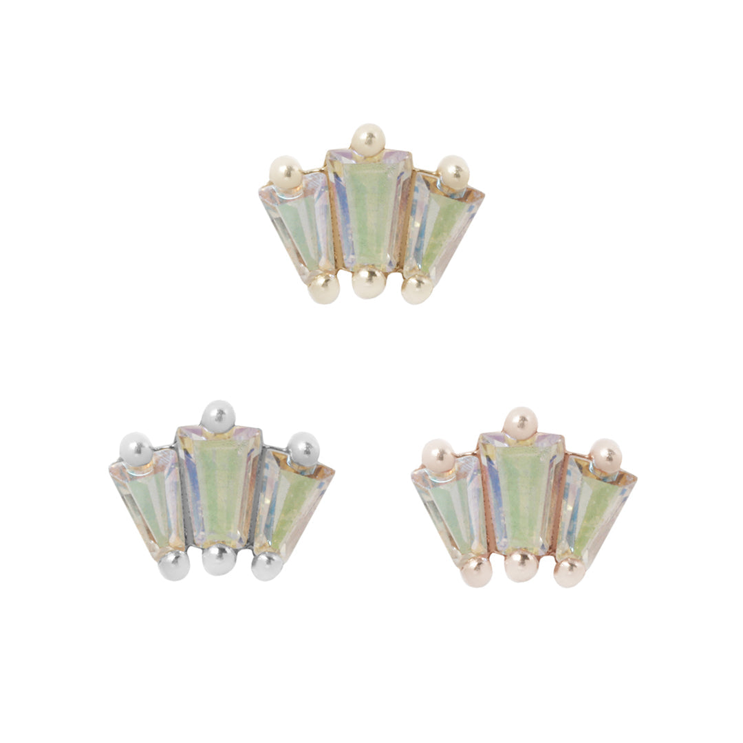Gemma Trios Threadless End with Mercury Mist Topaz