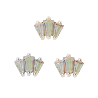 Gemma Trios Threadless End with Mercury Mist Topaz