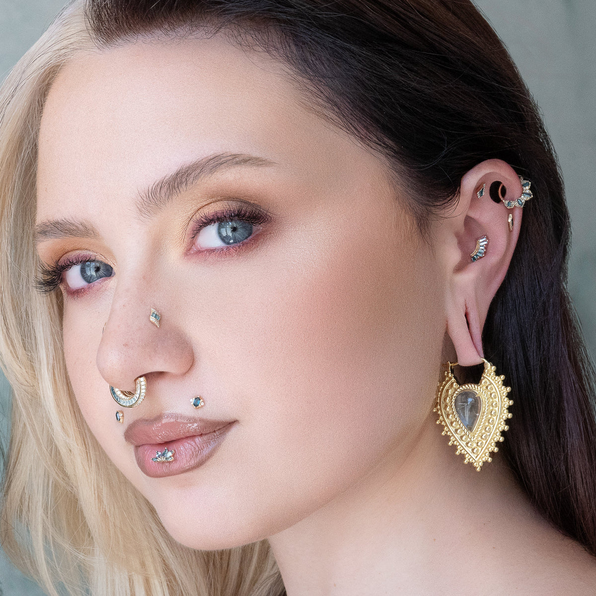 Nostalgia Gold Plated Weights with Labradorite