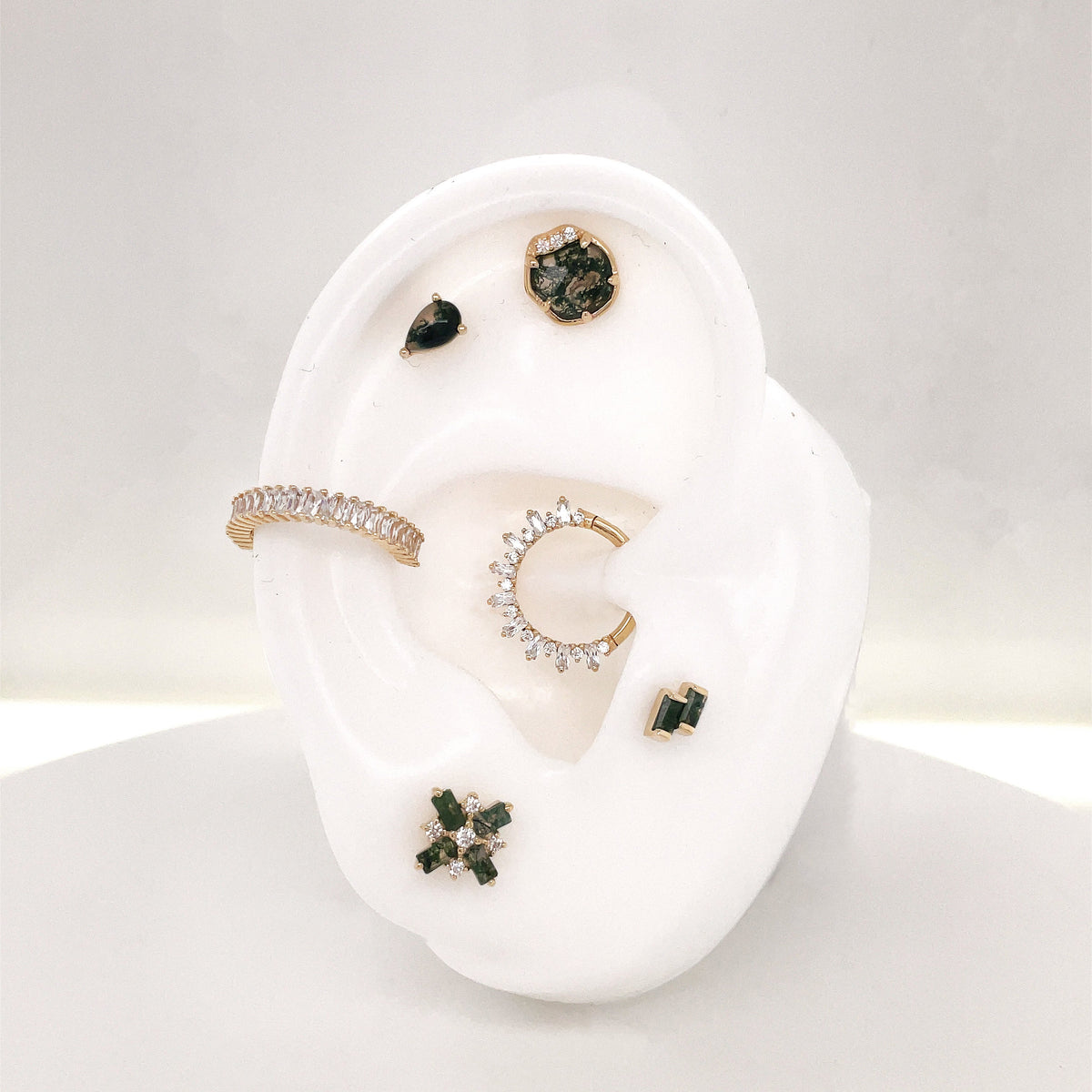Covet Threadless End with Moss Agate