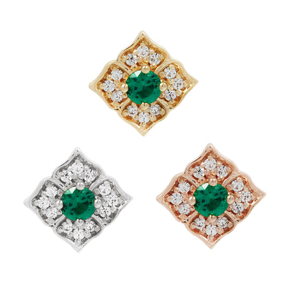 Grace Threadless End with Green Spinel