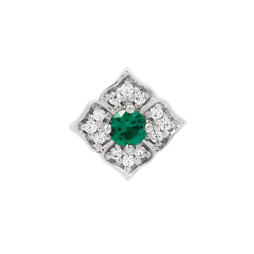 Grace Threadless End with Green Spinel
