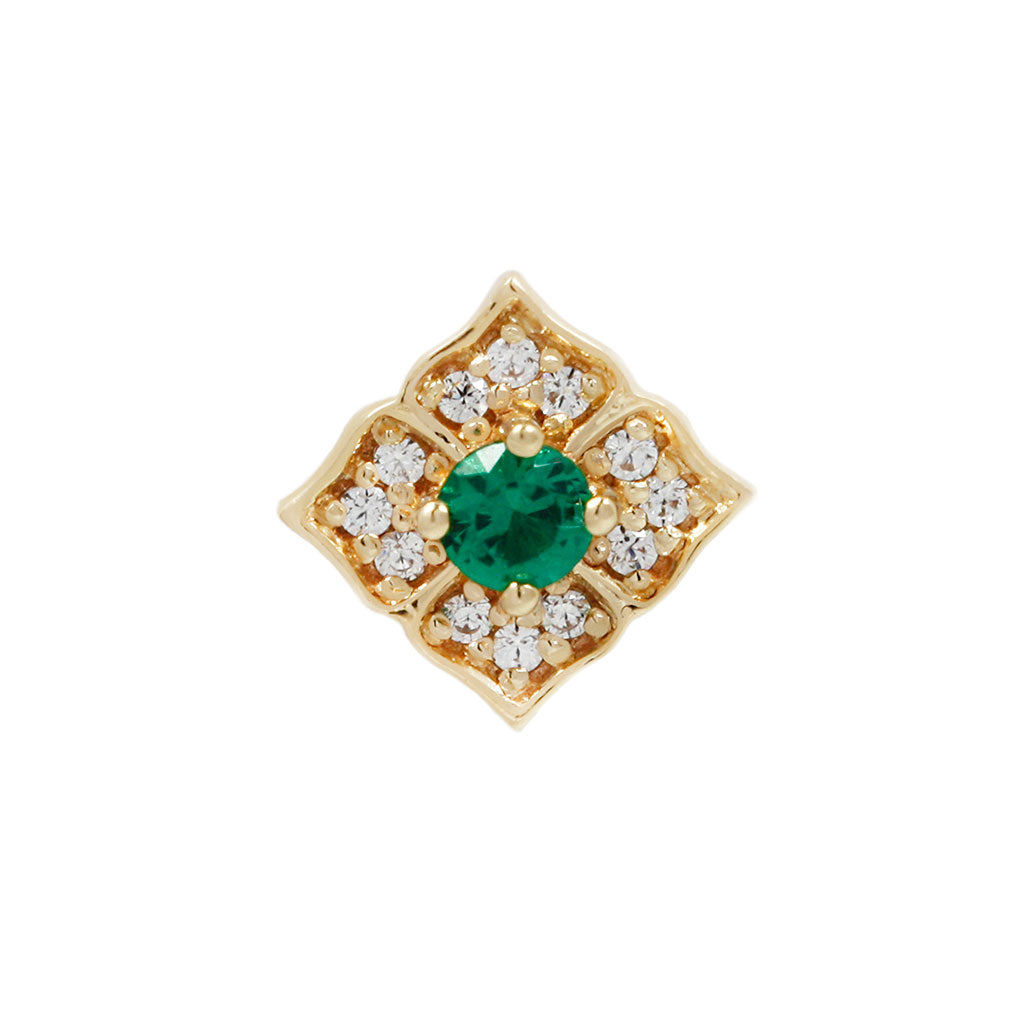 Grace Threadless End with Green Spinel