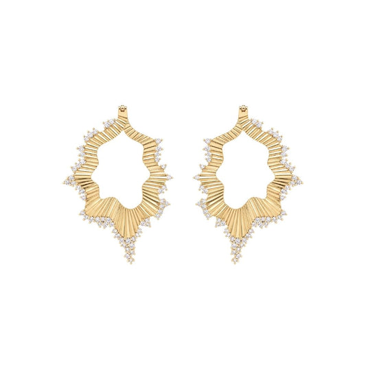 Heartbreaker Gold Plated Earrings with CZ