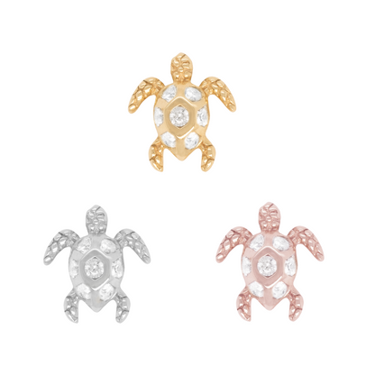 Honu Threadless End with White Sapphire