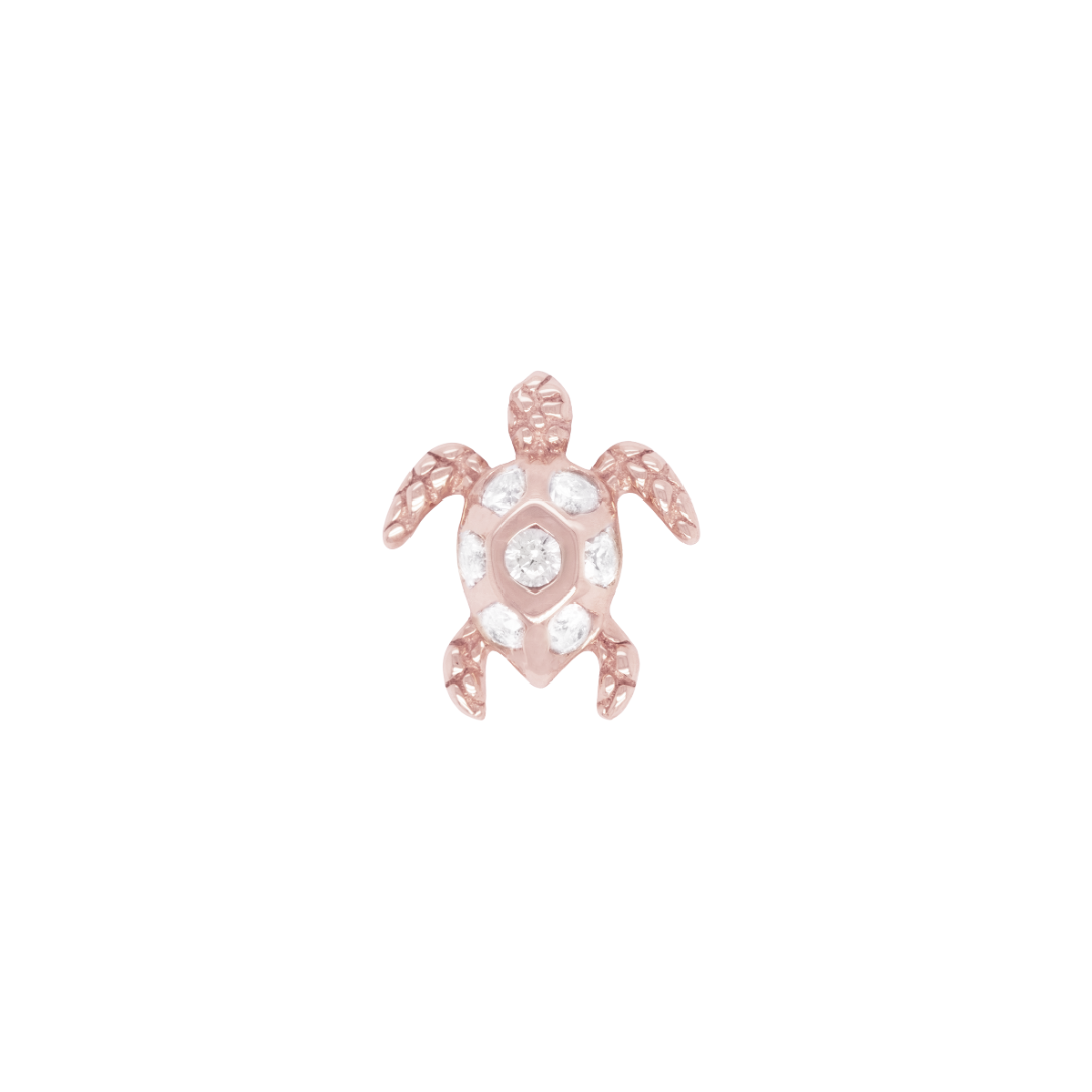 Honu Threadless End with White Sapphire