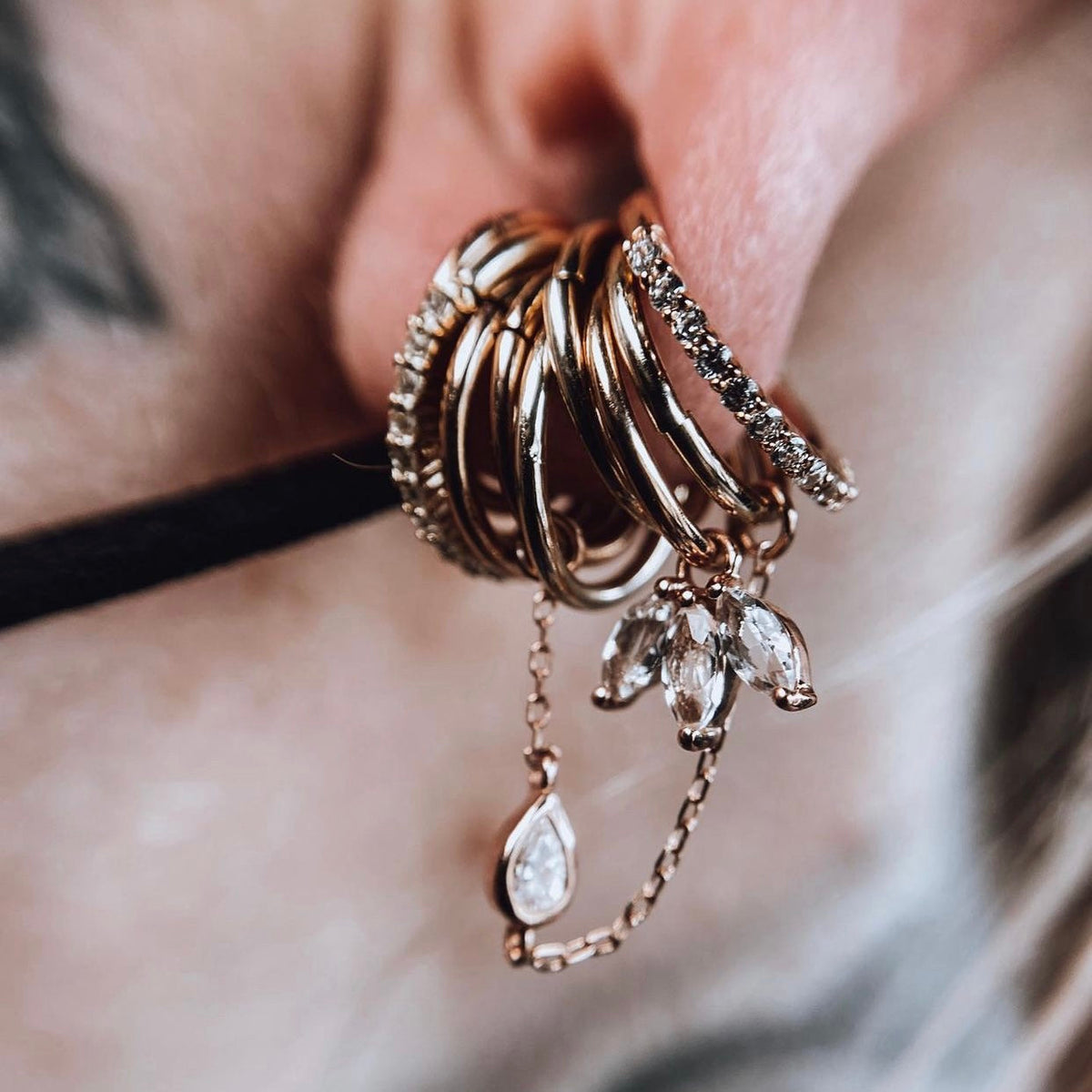 Moet Charm with White Topaz