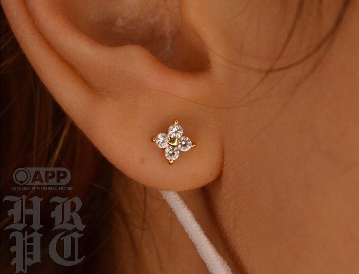 Corazon Threadless End with CZ
