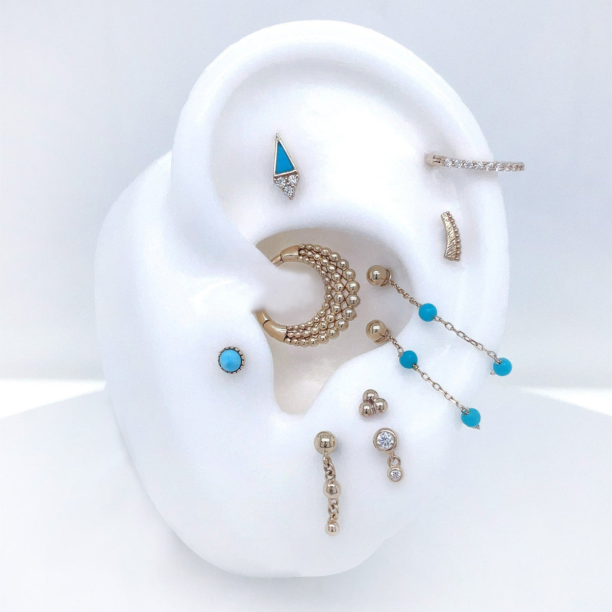 3 Bead Chain with Turquoise