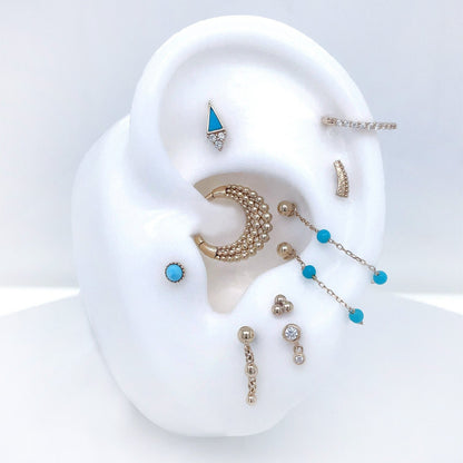 3 Bead Chain with Turquoise