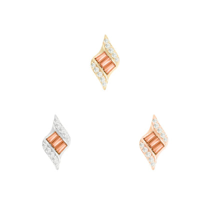 Intrigue Threadless End with Orange Garnet