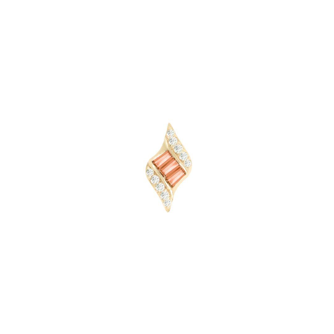 Intrigue Threadless End with Orange Garnet