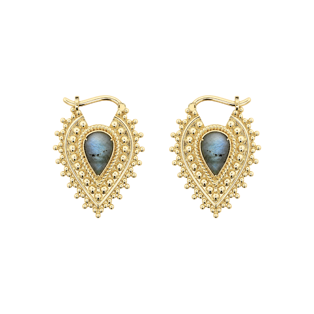 Nostalgia Gold Plated Weights with Labradorite