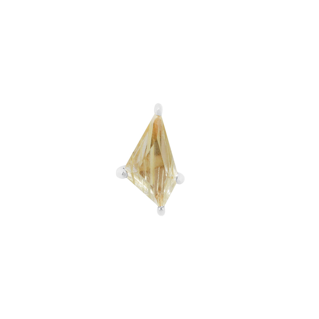 Limelight Threadless End with Rutilated Quartz