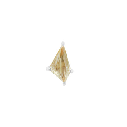 Limelight Threadless End with Rutilated Quartz
