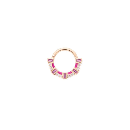 Lola Clicker with Pink Sapphire + Enamel