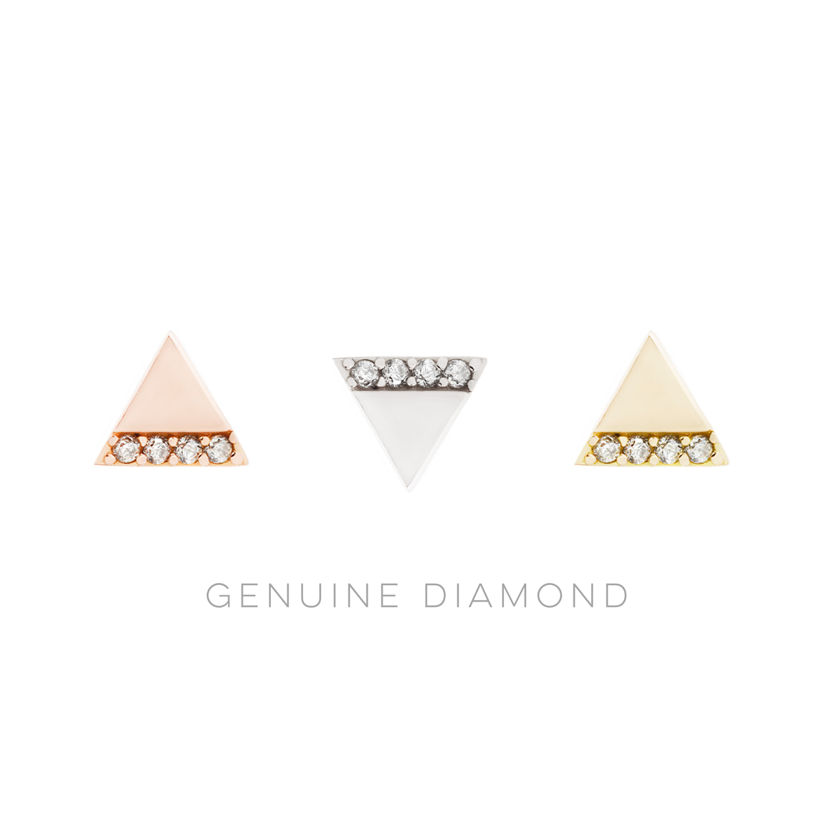 Love Triangle Threadless End with Diamond