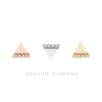 Love Triangle Threadless End with Diamond