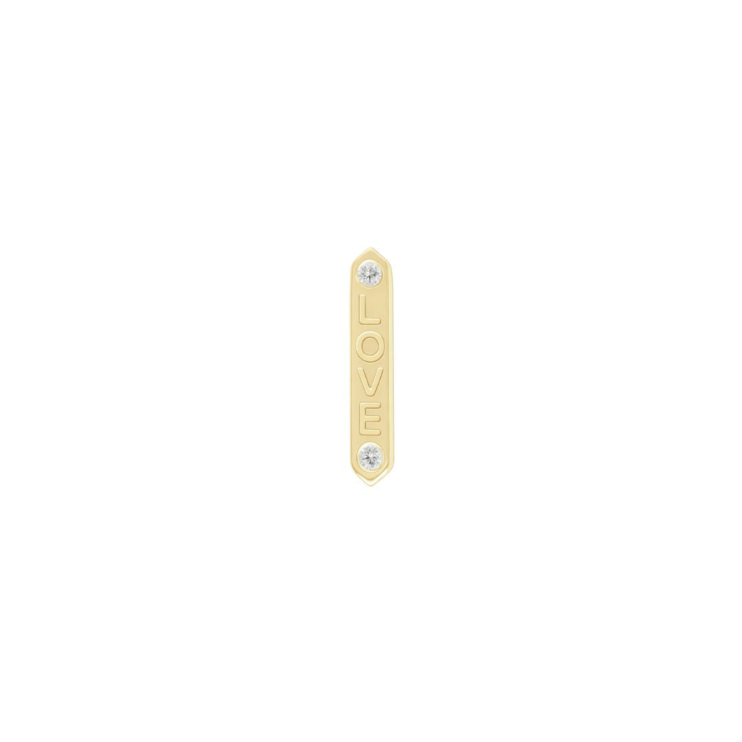 "LOVE" Threadless End with Diamond