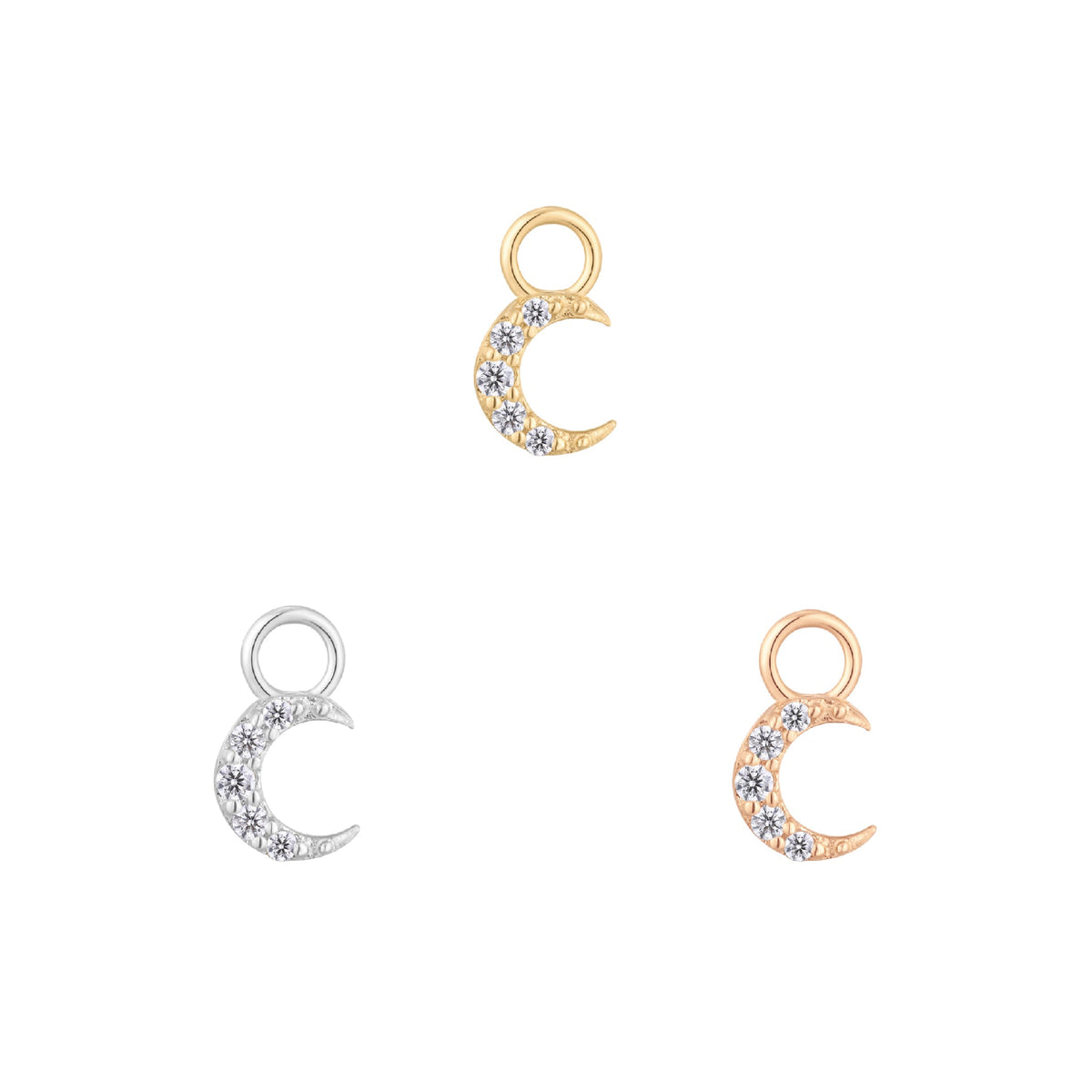 Lunette Charm with CZ
