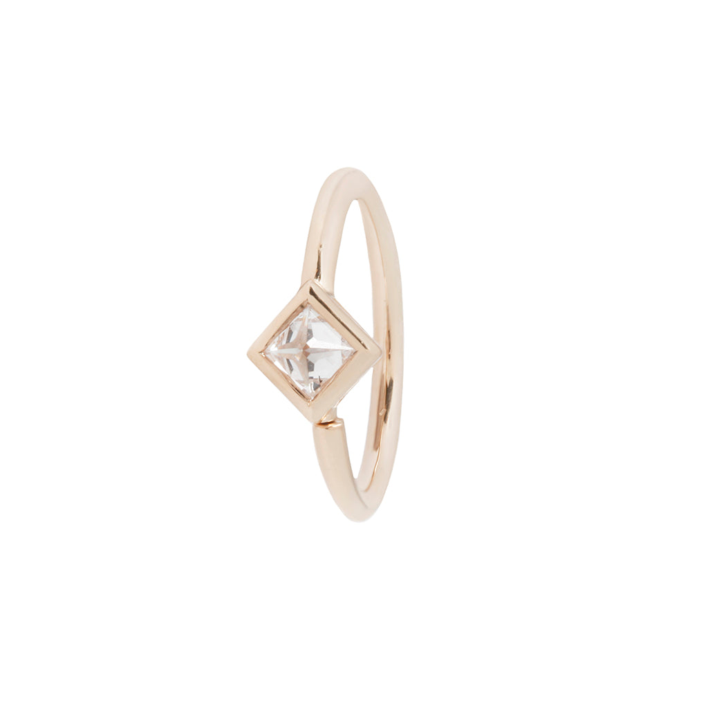 Mae Seam Ring with Reverse Set CZ