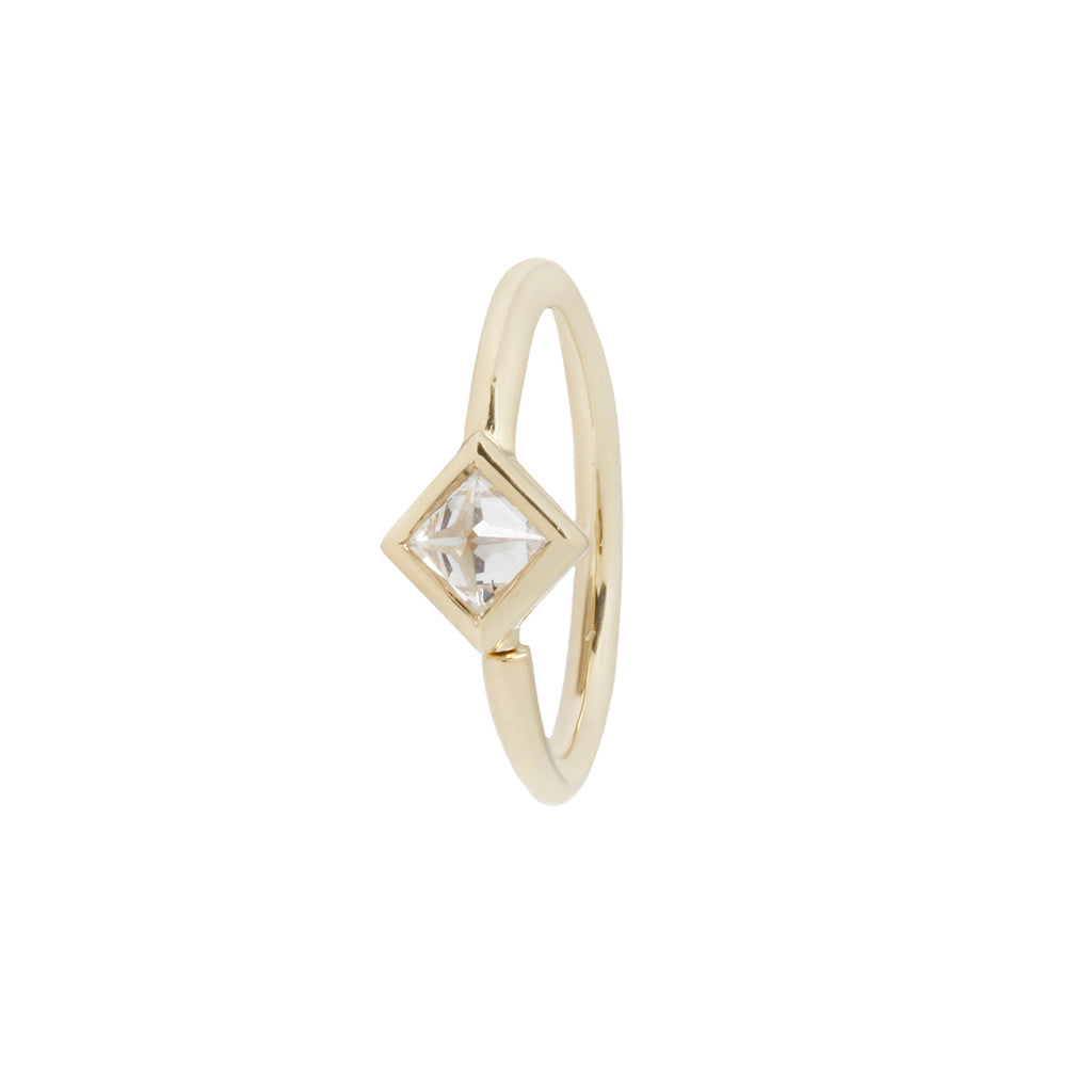 Mae Seam Ring with Reverse Set CZ