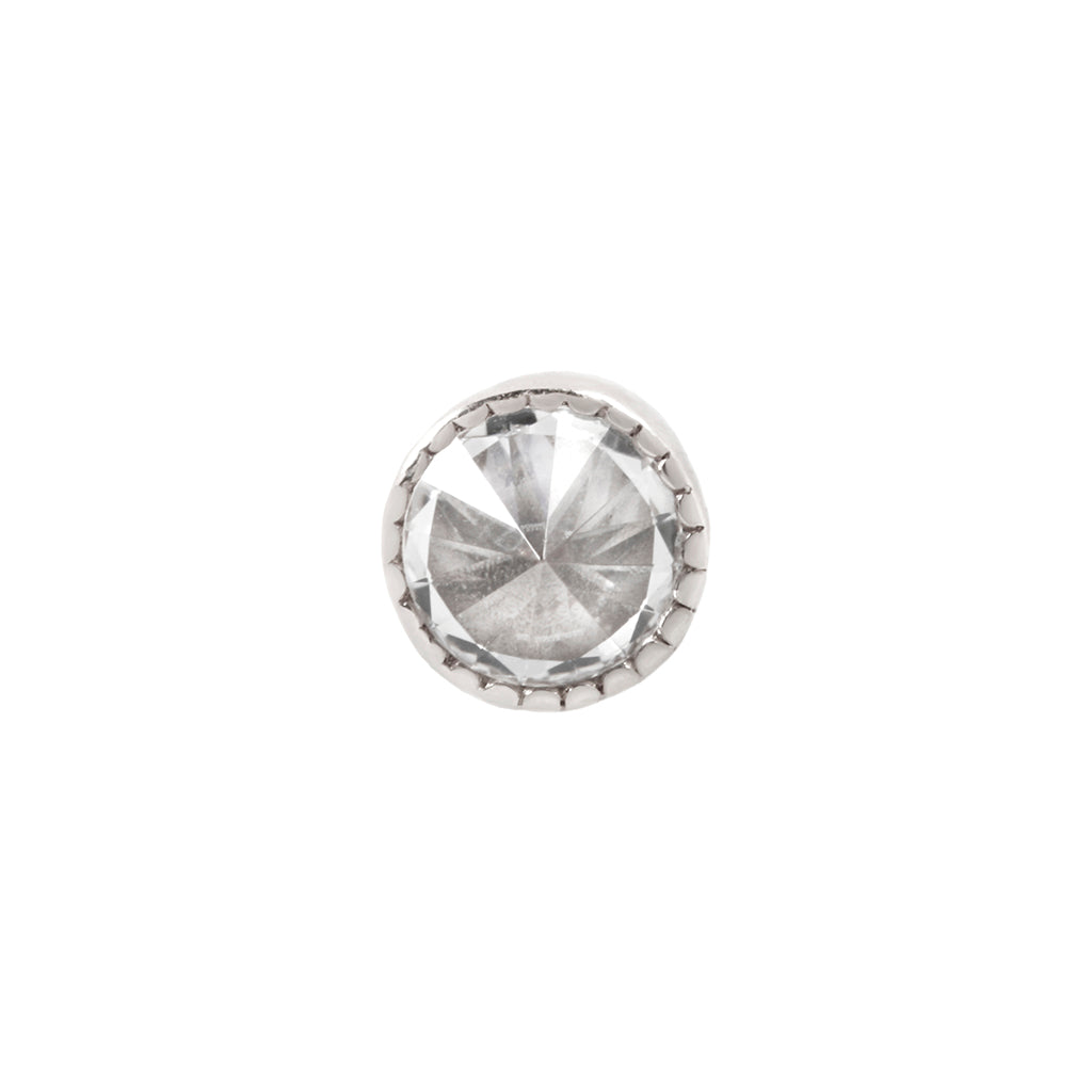 Milgrain Bezel Gem Threadless End with Reverse Set CZ