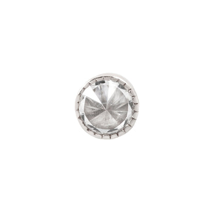 Milgrain Bezel Gem Threadless End with Reverse Set CZ