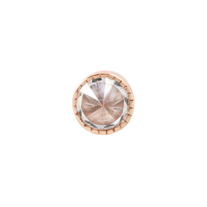 Milgrain Bezel Gem Threadless End with Reverse Set CZ