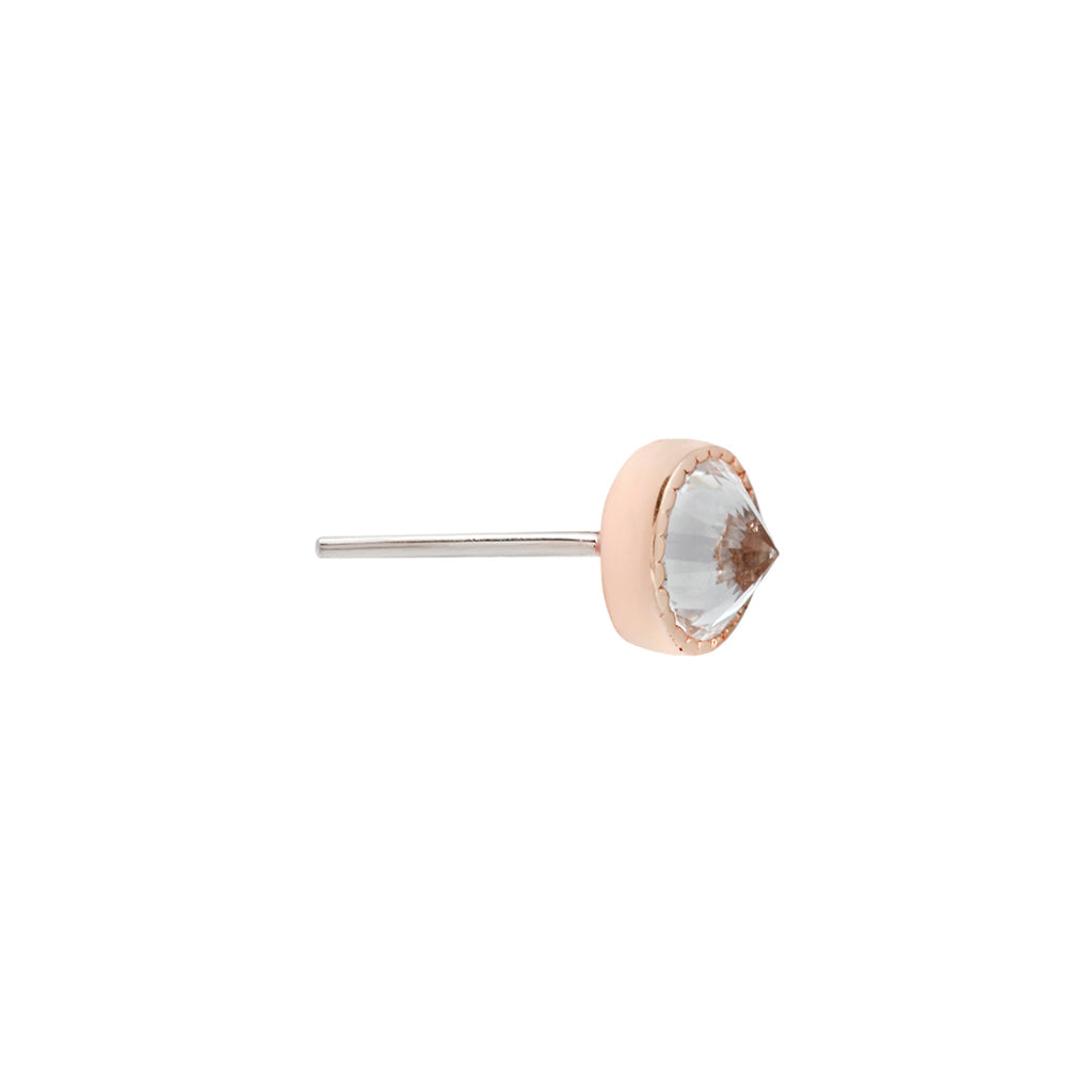 Milgrain Bezel Gem Threadless End with Reverse Set CZ