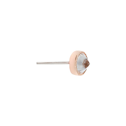 Milgrain Bezel Gem Threadless End with Reverse Set CZ