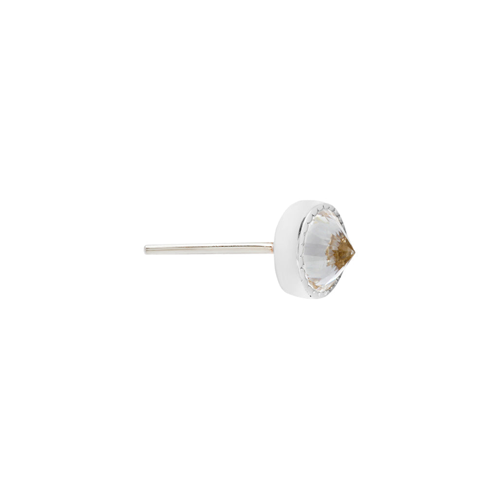 Milgrain Bezel Gem Threadless End with Reverse Set CZ