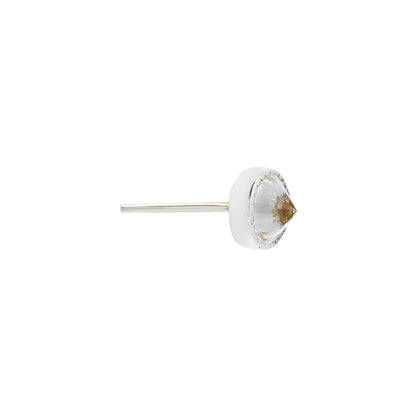 Milgrain Bezel Gem Threadless End with Reverse Set CZ