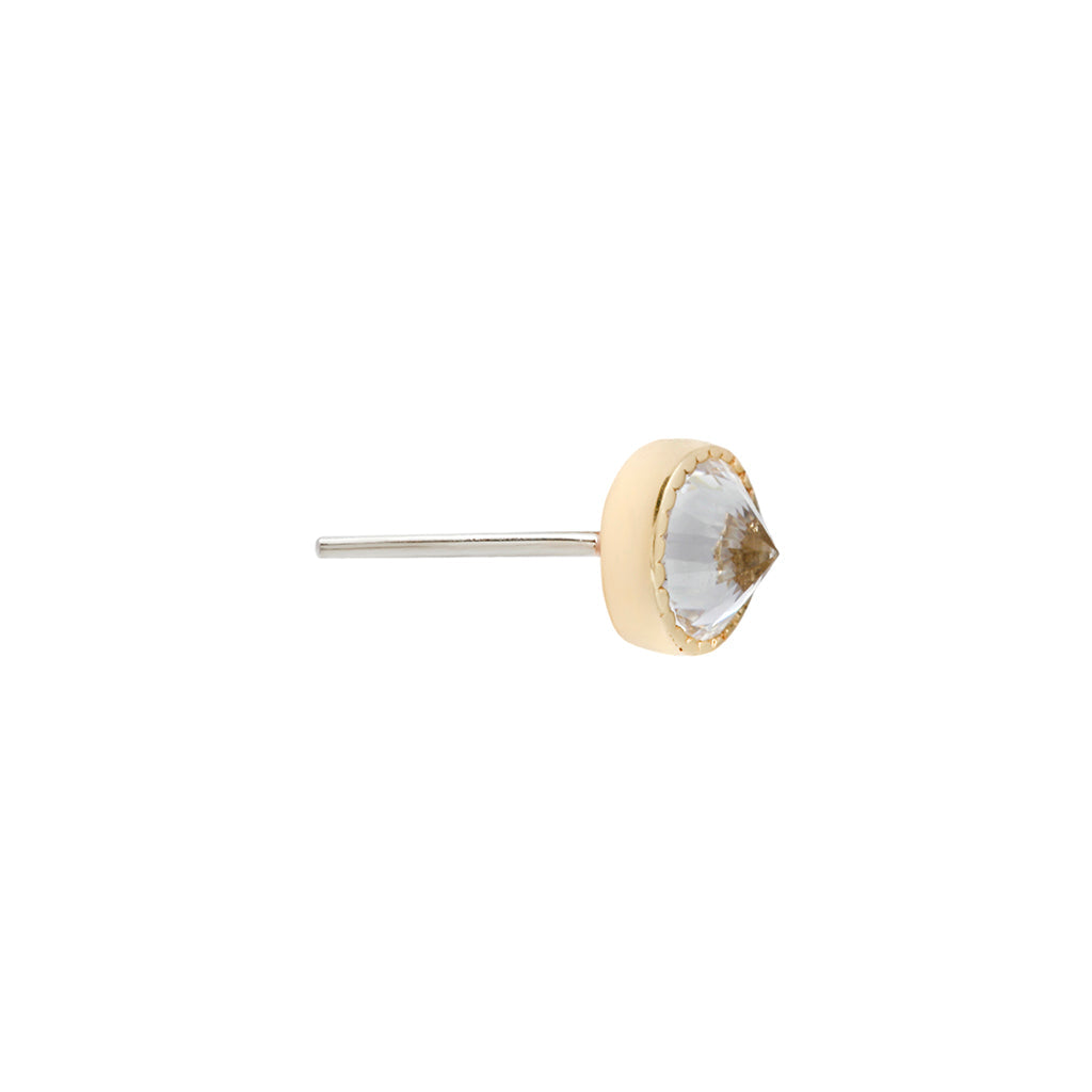 Milgrain Bezel Gem Threadless End with Reverse Set CZ