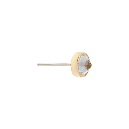 Milgrain Bezel Gem Threadless End with Reverse Set CZ