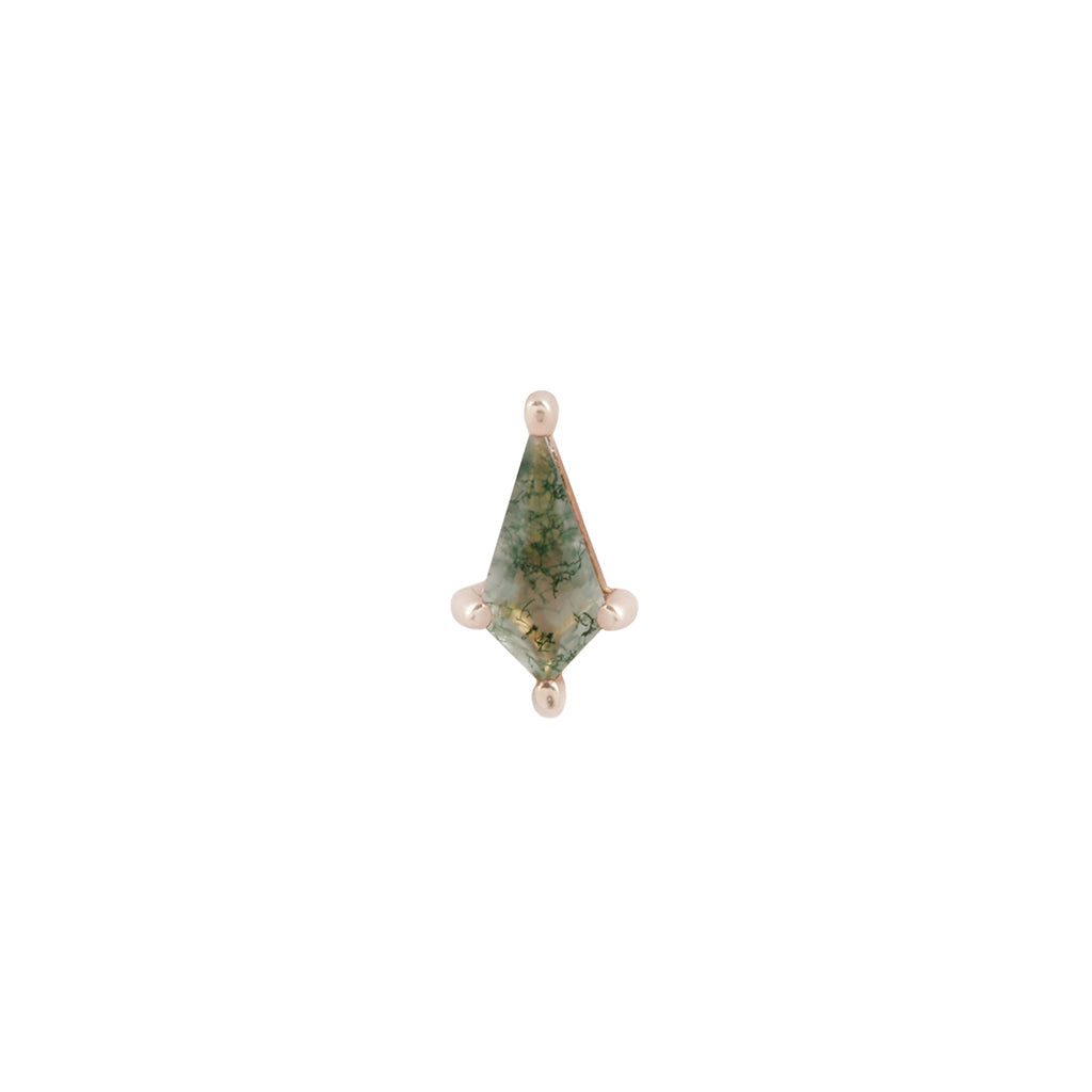 Soho Mini Threadless End with Moss Agate