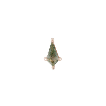 Soho Mini Threadless End with Moss Agate