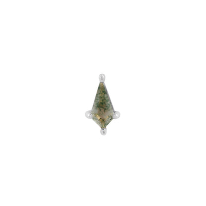 Soho Mini Threadless End with Moss Agate