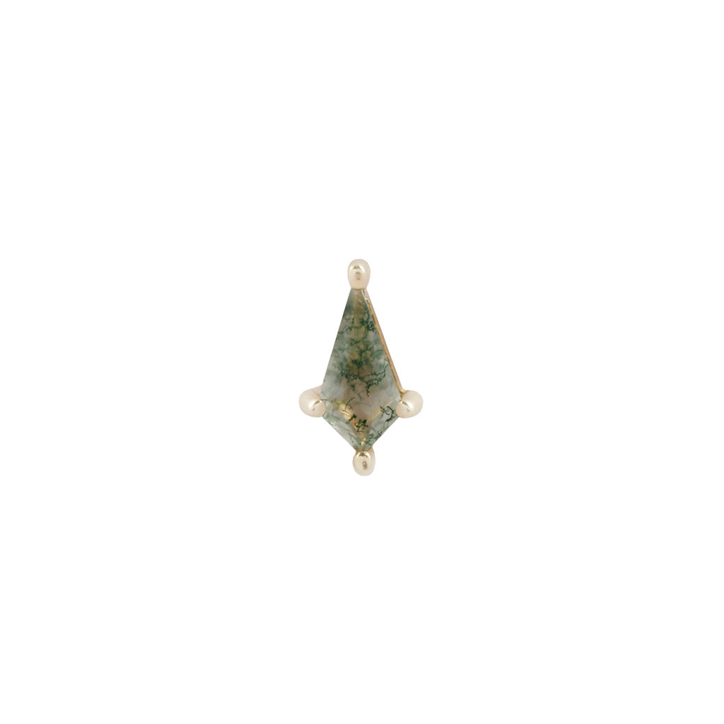 Soho Mini Threadless End with Moss Agate