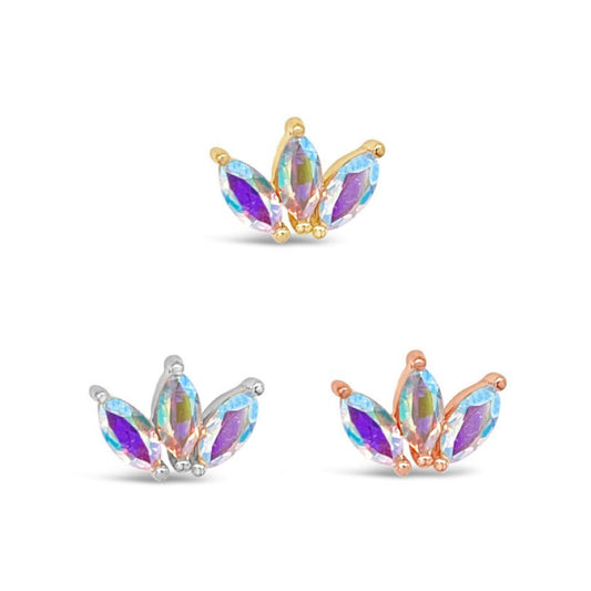 Moet Threadless End with Mercury Mist Topaz