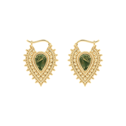 Nostalgia Gold Plated Weights with Moss Agate