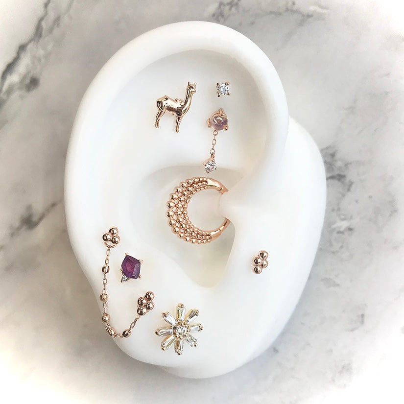 Elicit Threadless End with Amethyst