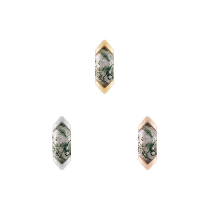 Mystic Threadless End with Moss Agate