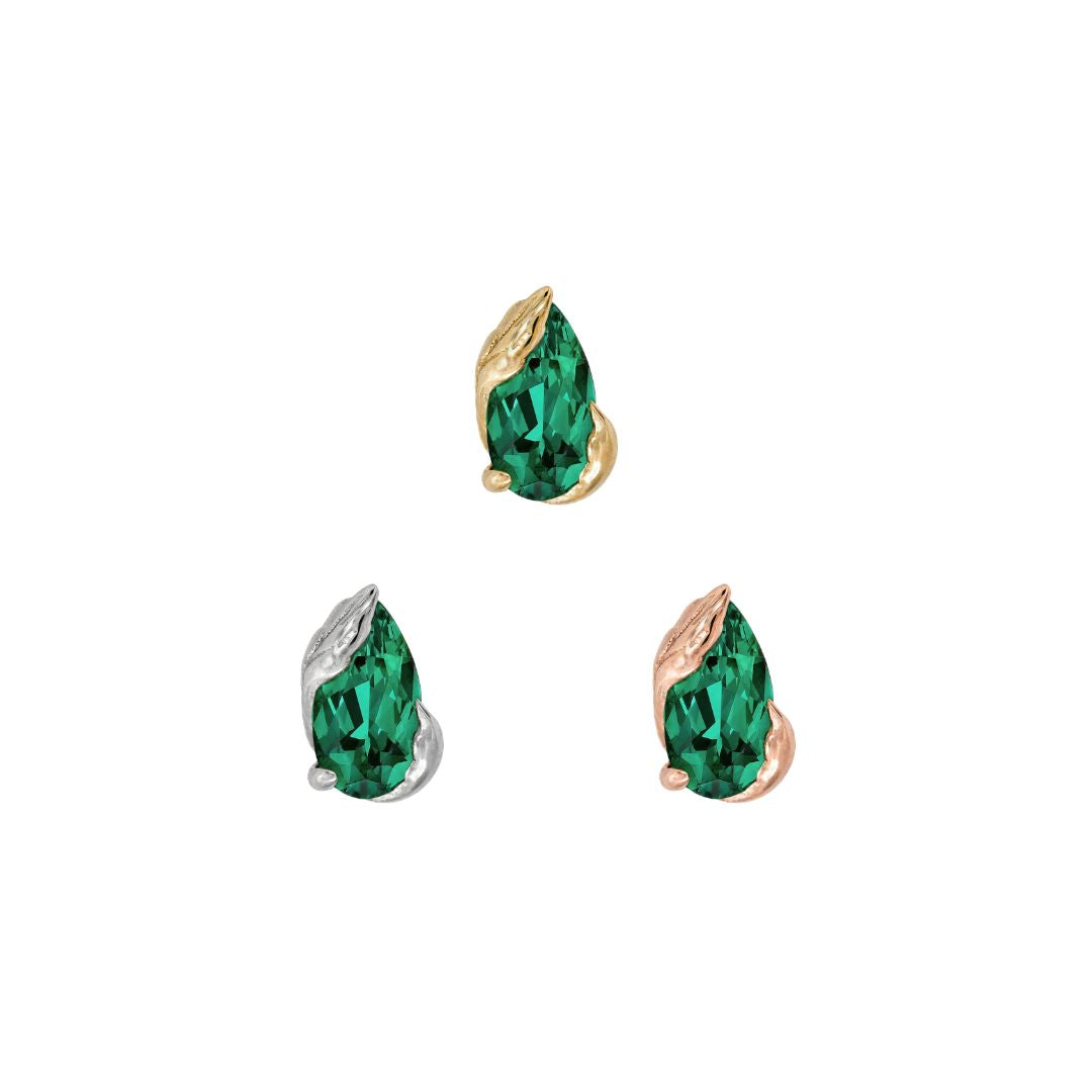 Occasion Threadless End with Emerald (Lab Grown)