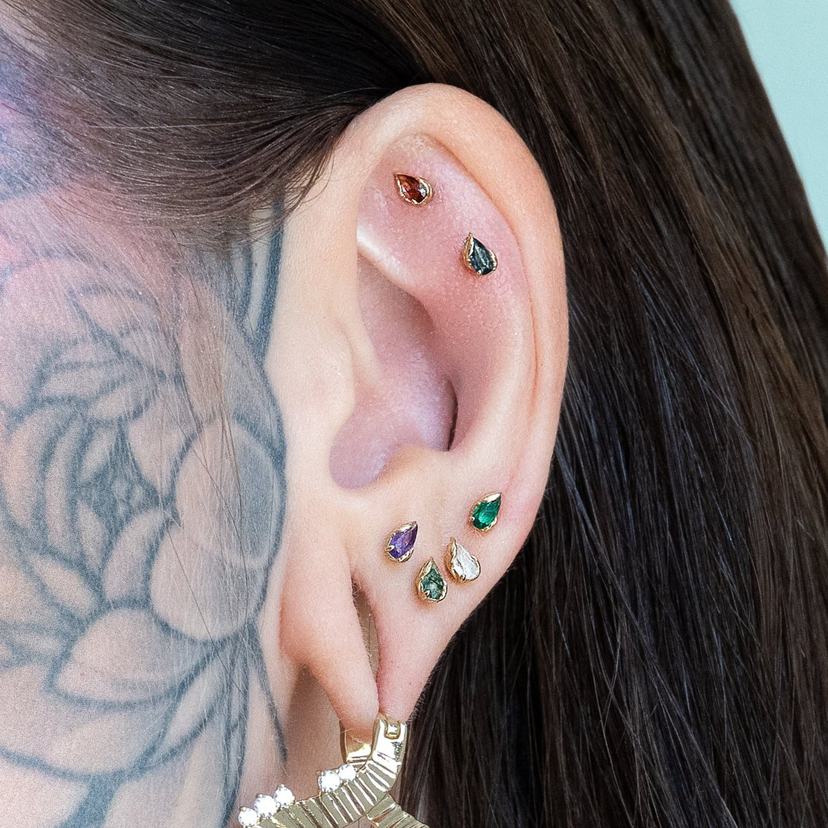 Occasion Threadless End with Moss Agate